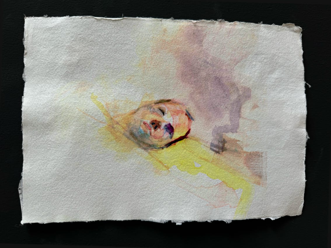 Sleeping Male Head watercolor