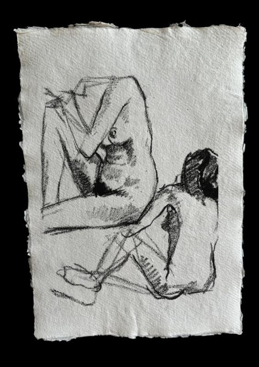 Nude Women with charcoal